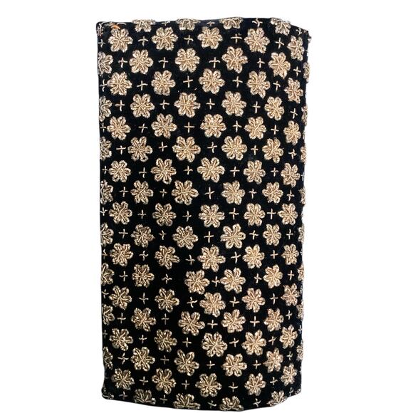 VTG Clutch Women’s 1Size Velvet With Gold Color Embroidery Peacock Motif Black - Picture 3 of 10